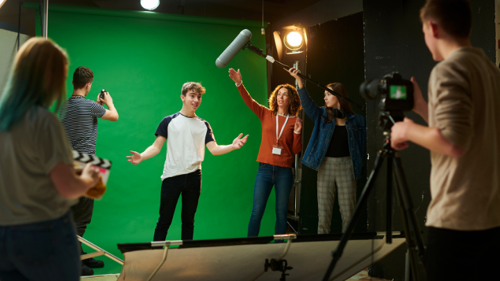 film students on set